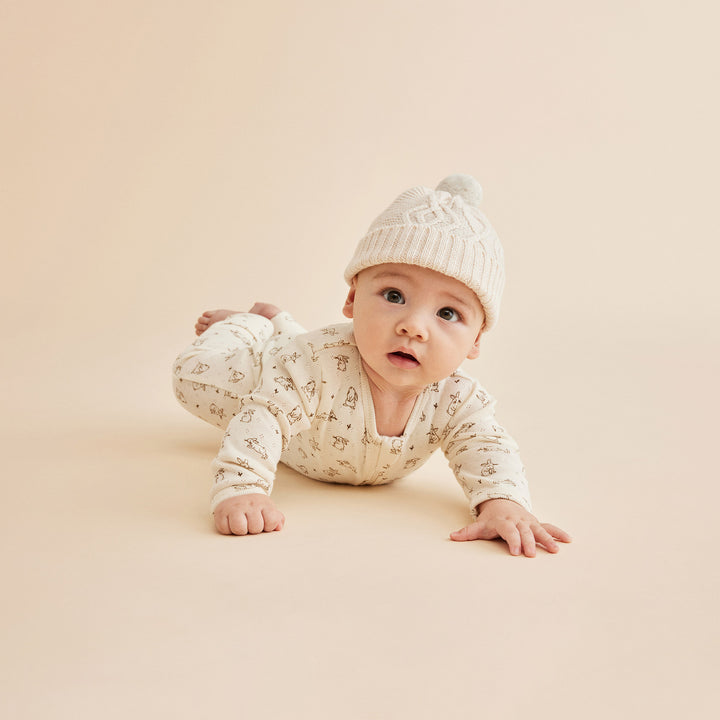 Wilson and Frenchy Knitted Cable Hat - Sand Melange