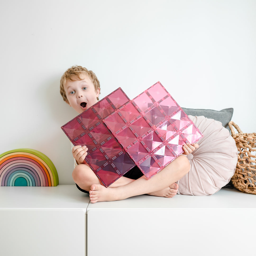 Connetix Tiles - 2 Piece Base Plate Set | Pink/Berry