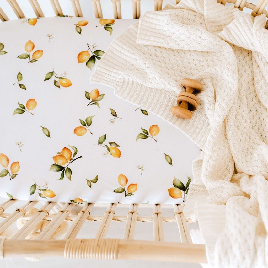 Snuggle Hunny Bassinet Sheet/Change Pad Cover - Lemon