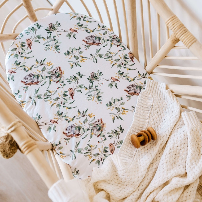 Snuggle Hunny Bassinet Sheet/Change Pad Cover - Eucalypt