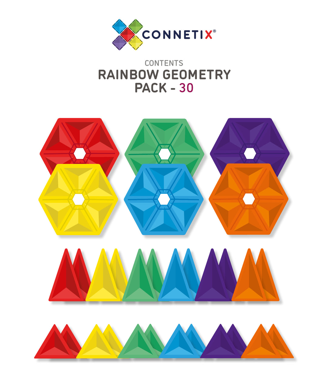 Connetix Tiles - 30 Piece Geometry Set