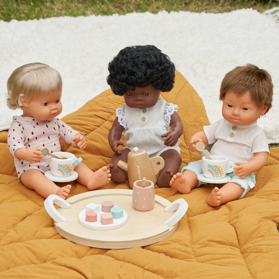 Miniland Anatomically Correct Baby Doll Caucasian Girl with Hearing Implant, 38 cm