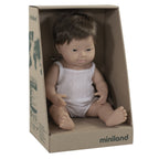Miniland Anatomically Correct Baby Doll Caucasian Down Syndrome Boy, 38 cm