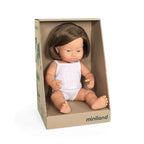Miniland Anatomically Correct Baby Doll Caucasian Down Syndrome Girl, 38 cm