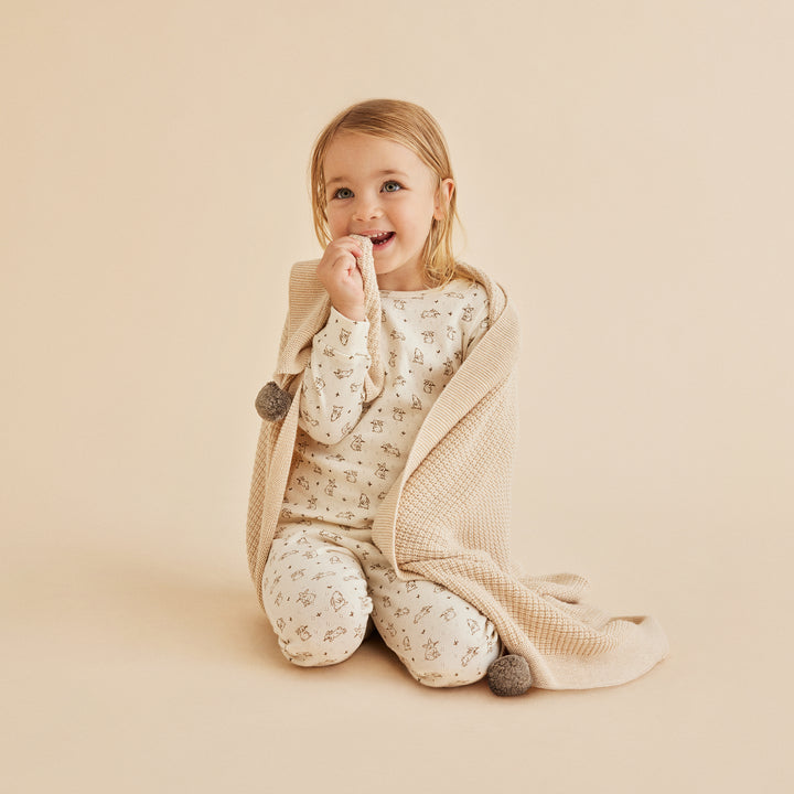 Wilson and Frenchy Organic Pointelle Long Sleeve Pyjamas - Bunny Love