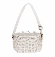 Mini Rattan Chari Bag - White