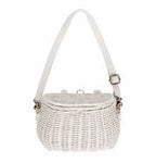 Mini Rattan Chari Bag - White