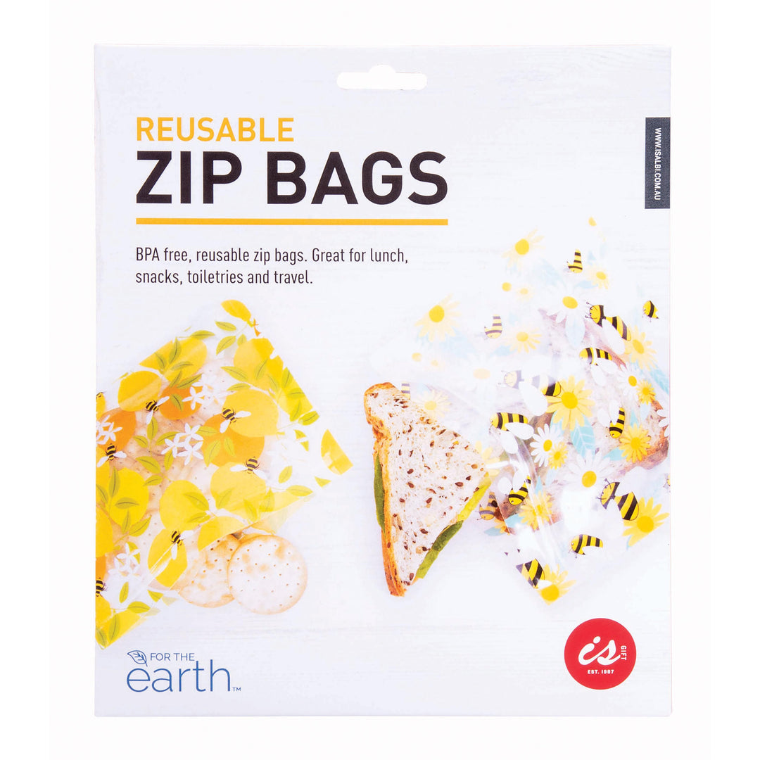 Reusable Zip Bag - Bees