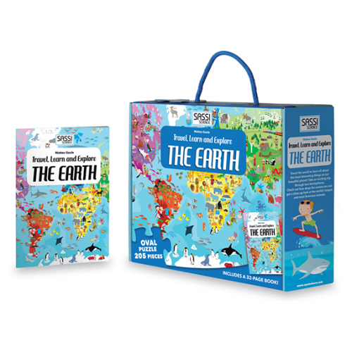 Travel Learn and Explore - The Earth 205 Piece Puzzle & Book