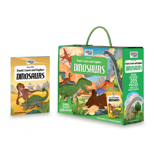 Travel Learn and Explore - Dinosaurs 200+ Piece Puzzle & Book