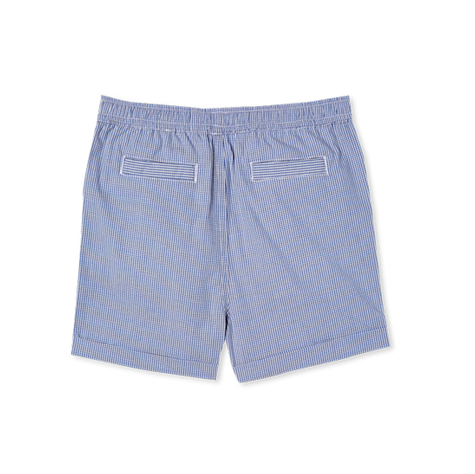 Milky Check Short - Indigo/White