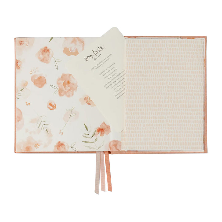 Emma Kate Co. Boxed Linen Cover Luxe Baby Journal - Petal