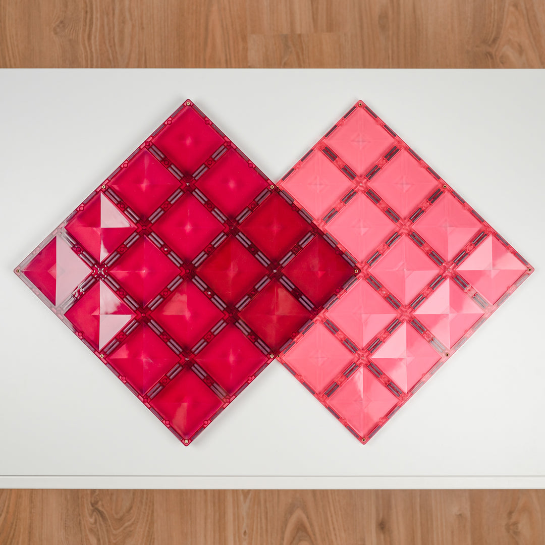 Connetix Tiles - 2 Piece Base Plate Set | Pink/Berry