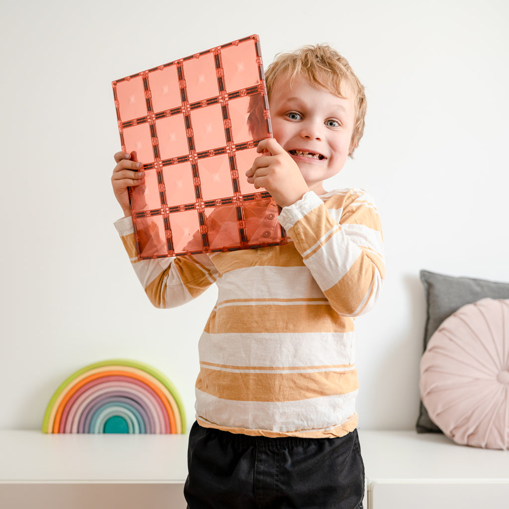 Connetix Tiles - 2 Piece Base Plate Set | Lemon/Peach