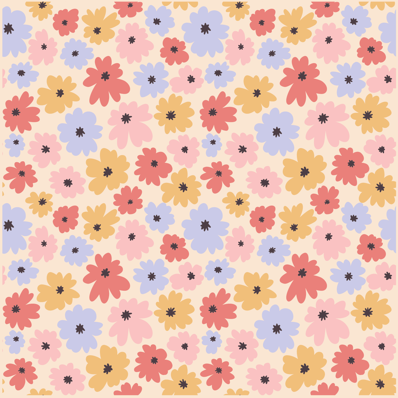 Greeting Card - Retro Floral