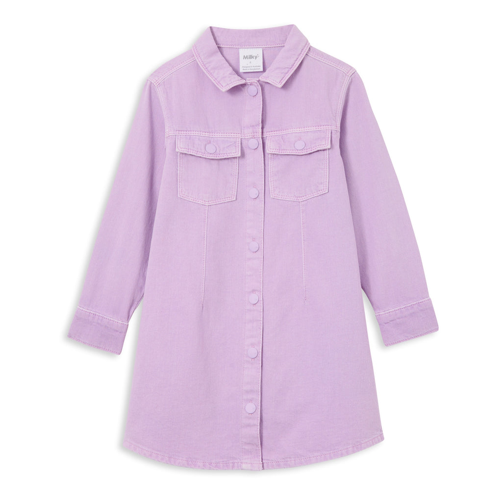 Milky Denim Dress - Lavender