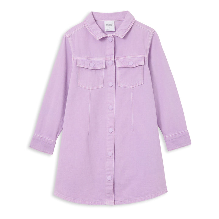 Milky Denim Dress - Lavender