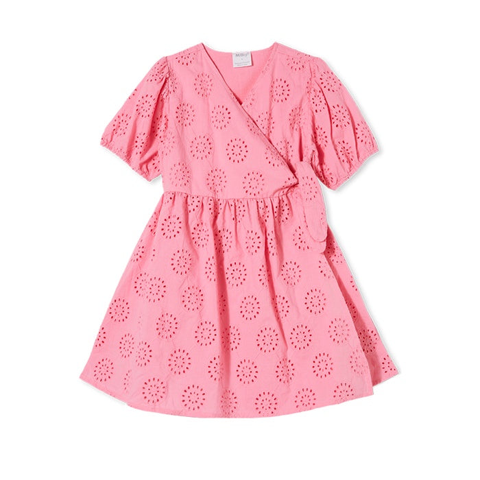 Milky Broderie Dress - Begonia