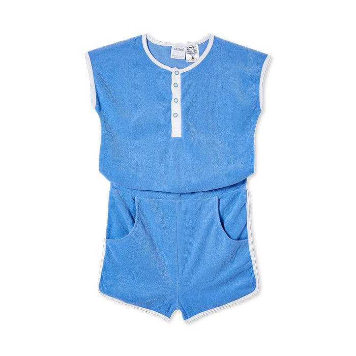 Milky Terry Towelling Playsuit - Little Boy Blue