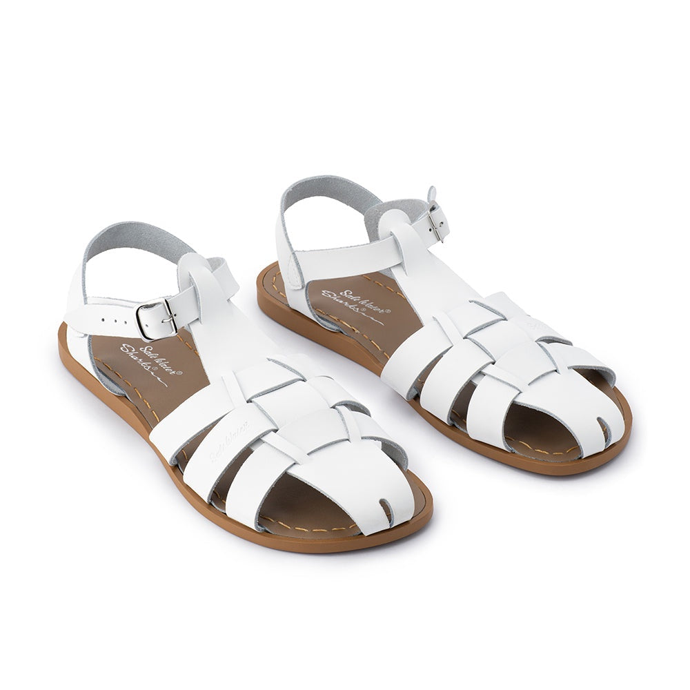 Saltwater Sandals Adults Shark - White
