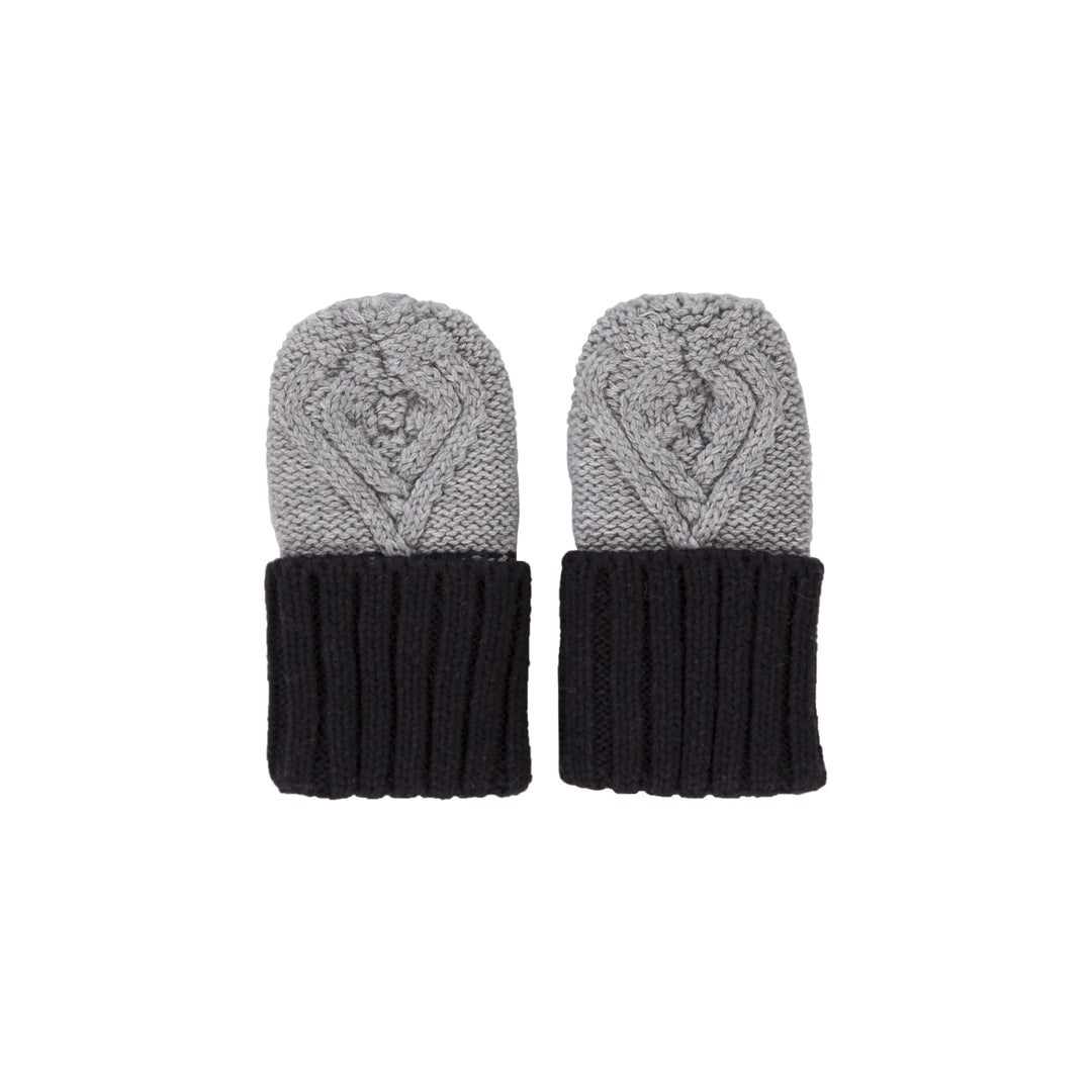 Acorn Cable Knit Mittens - Grey