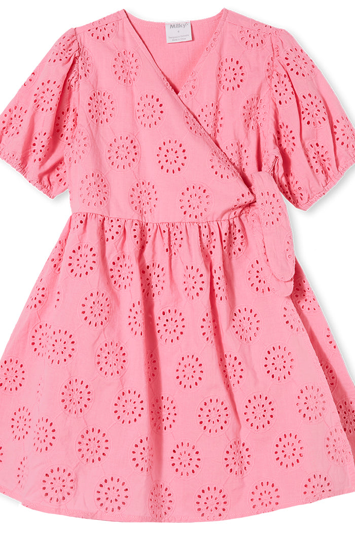 Milky Broderie Dress - Begonia