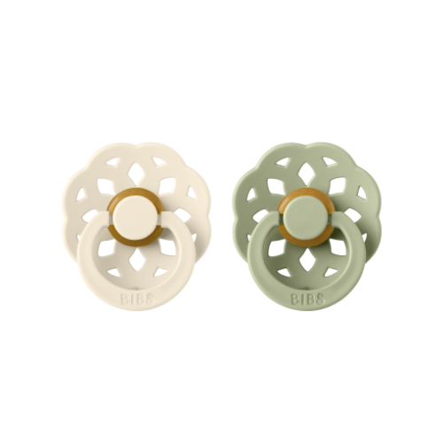 BIBS Boheme Pacifier 2 Pack - Ivory/Sage