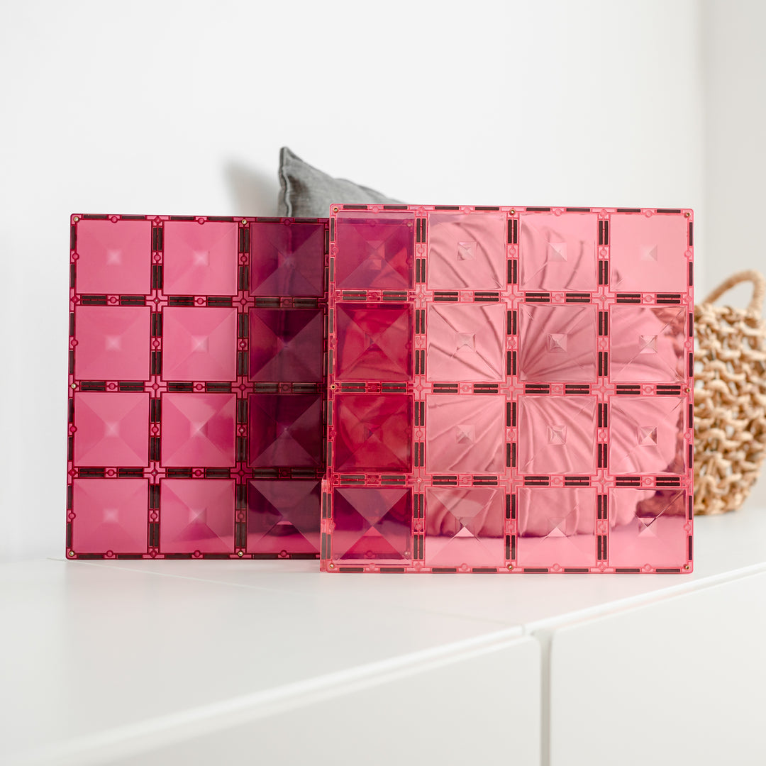 Connetix Tiles - 2 Piece Base Plate Set | Pink/Berry