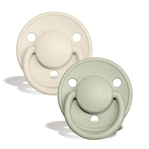 De Lux Silicone Pacifier 2 Pack - Ivory/Sage