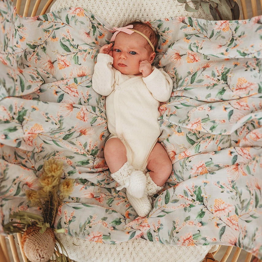 Snuggle Hunny Organic Cotton Muslin Wrap - Wattle