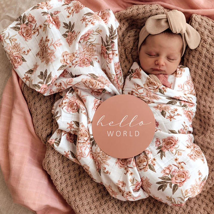Snuggle Hunny Organic Cotton Muslin Wrap - Rosette