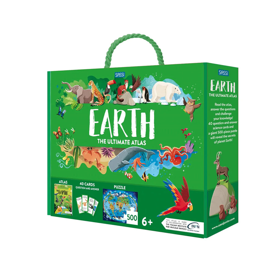 500 Piece Puzzle + Atlas Set - Earth
