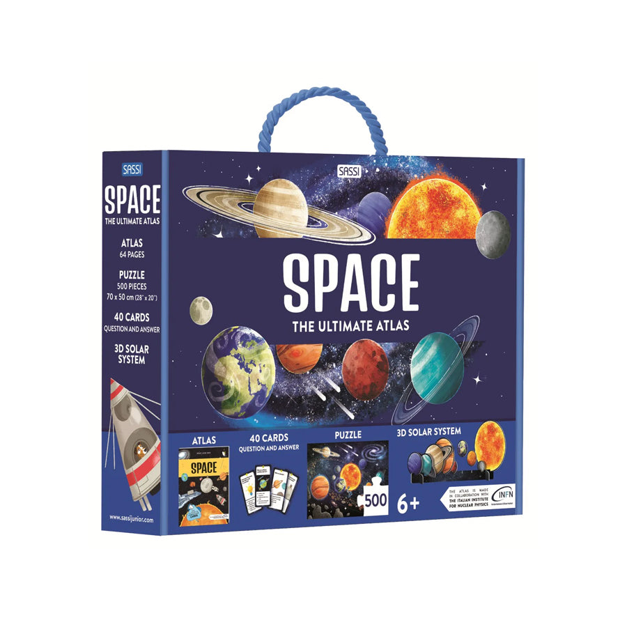 500 Piece Puzzle + Atlas Set - Space