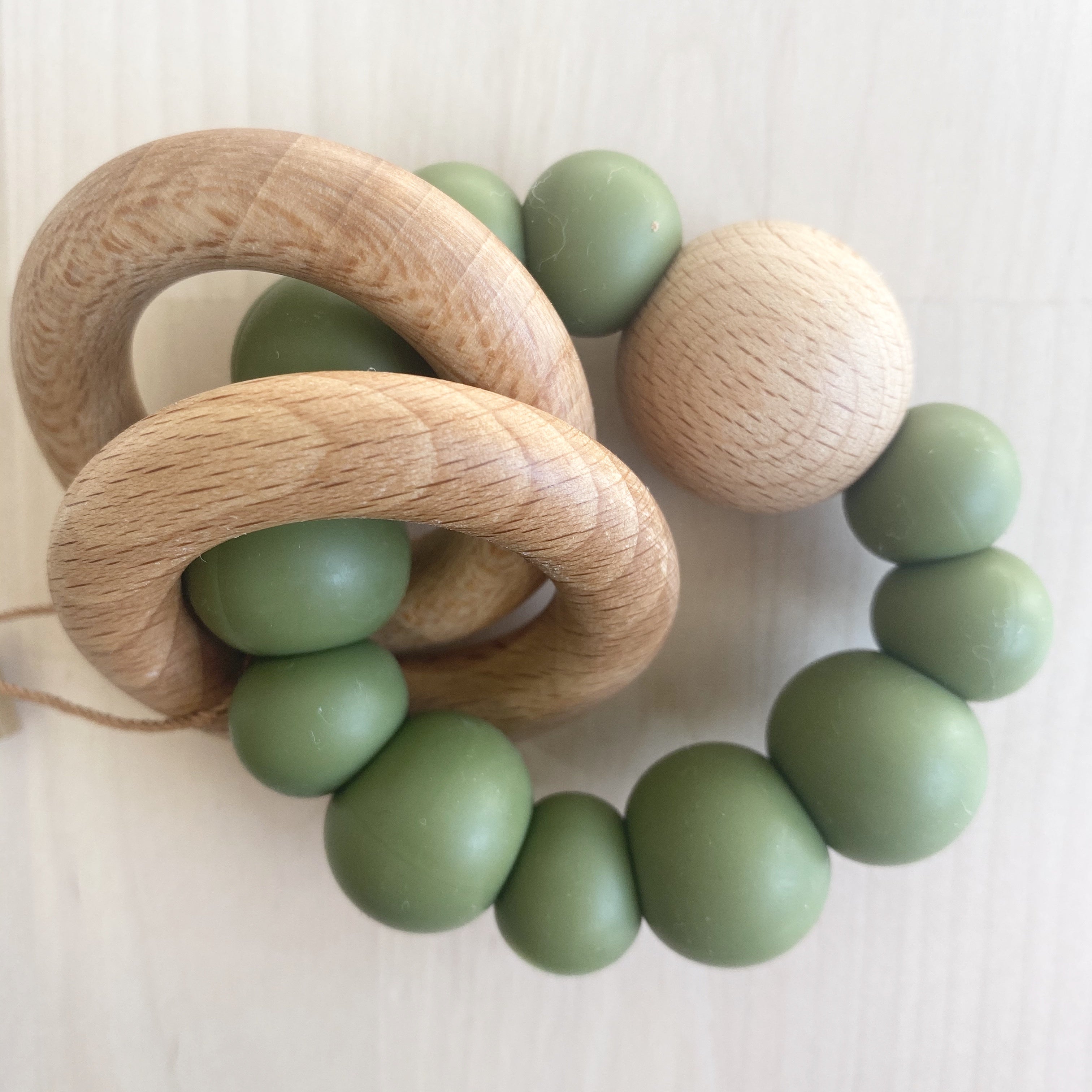 Luna Rattle/Teether - Olive