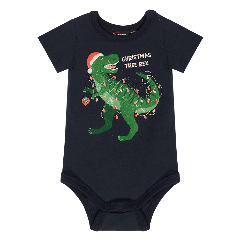 Rock Your Baby Christmas Tree Rex Bodysuit - Baby