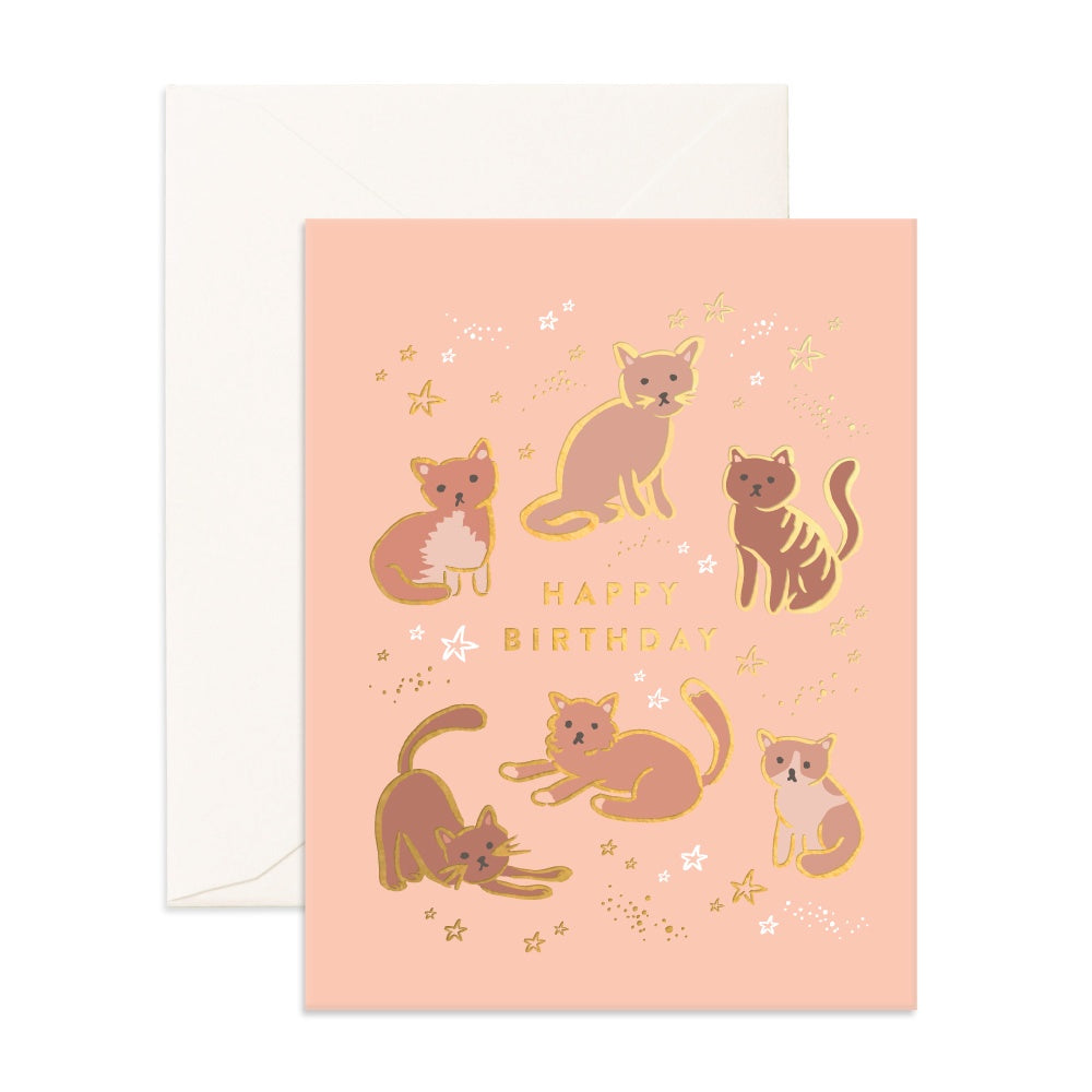 Birthday Cats Greeting Card