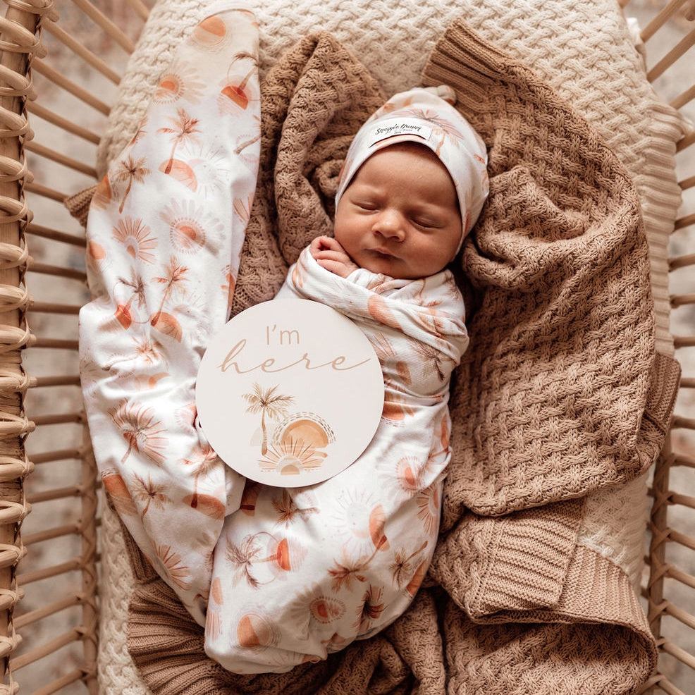 Snuggle Hunny Baby Jersey Wrap & Beanie Set - Paradise