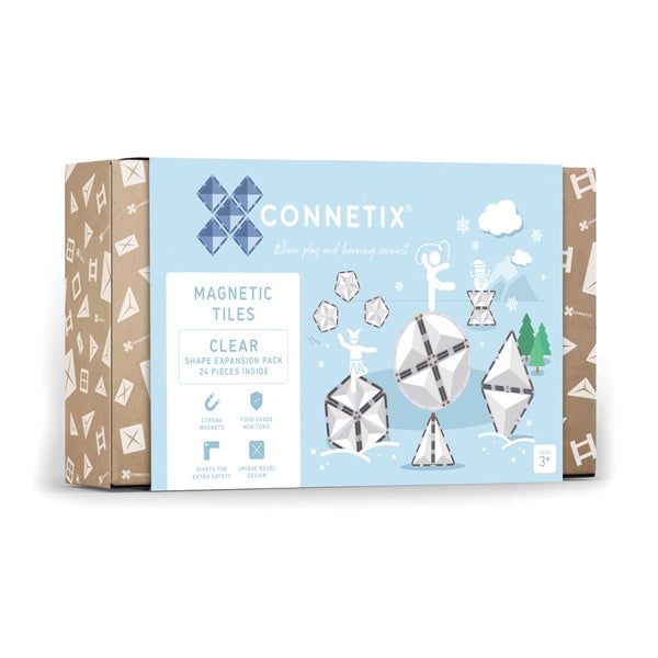 Connetix Tiles - 24 Piece Expansion Set | Clear