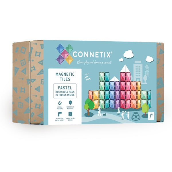 Connetix Tiles - 24 Piece Rectangle Set | Pastel