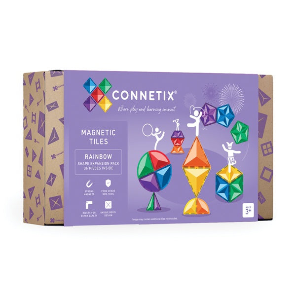 Connetix Tiles - 36 Piece Expansion Set | Rainbow