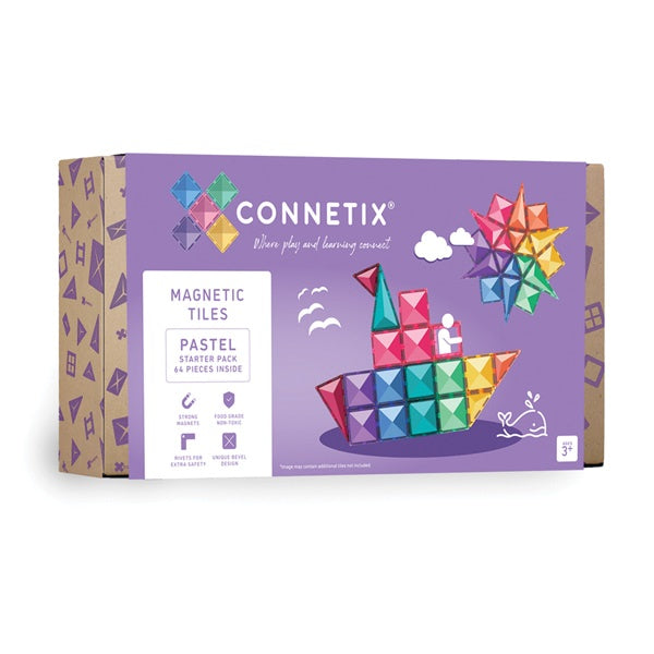 Connetix Tiles - 64 Piece Set | Pastel