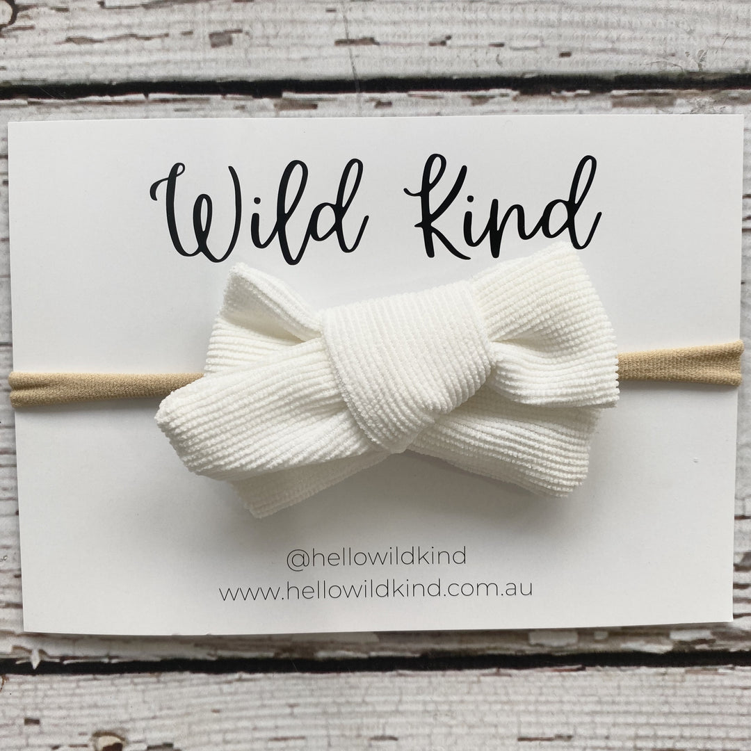 Wild Kind Florence Cord Bow Headband - Milk