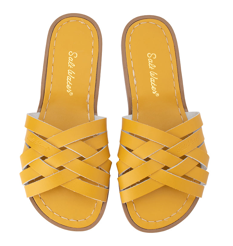 Mustard slide sandals new arrivals