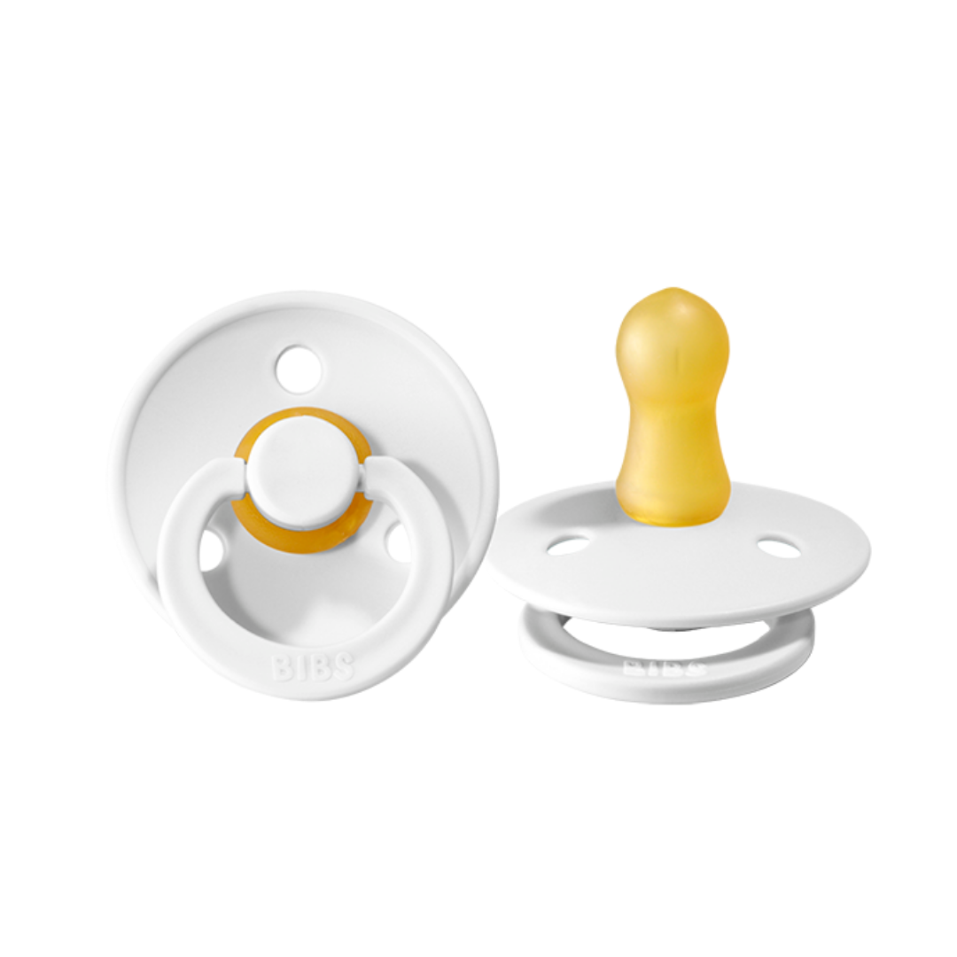 BIBS Colour Pacifier 2 Pack - White