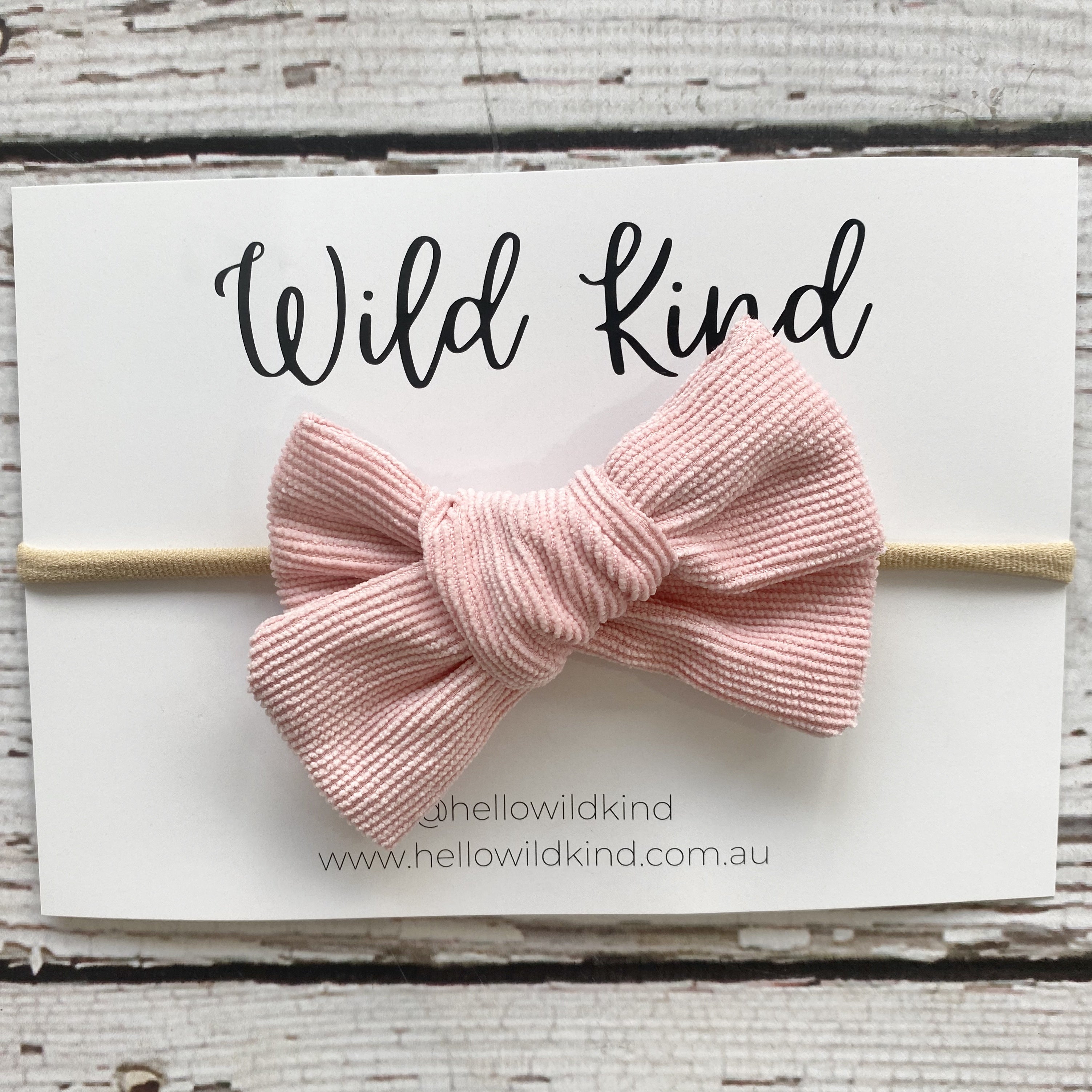 Florence Cord Bow Headband - Pink