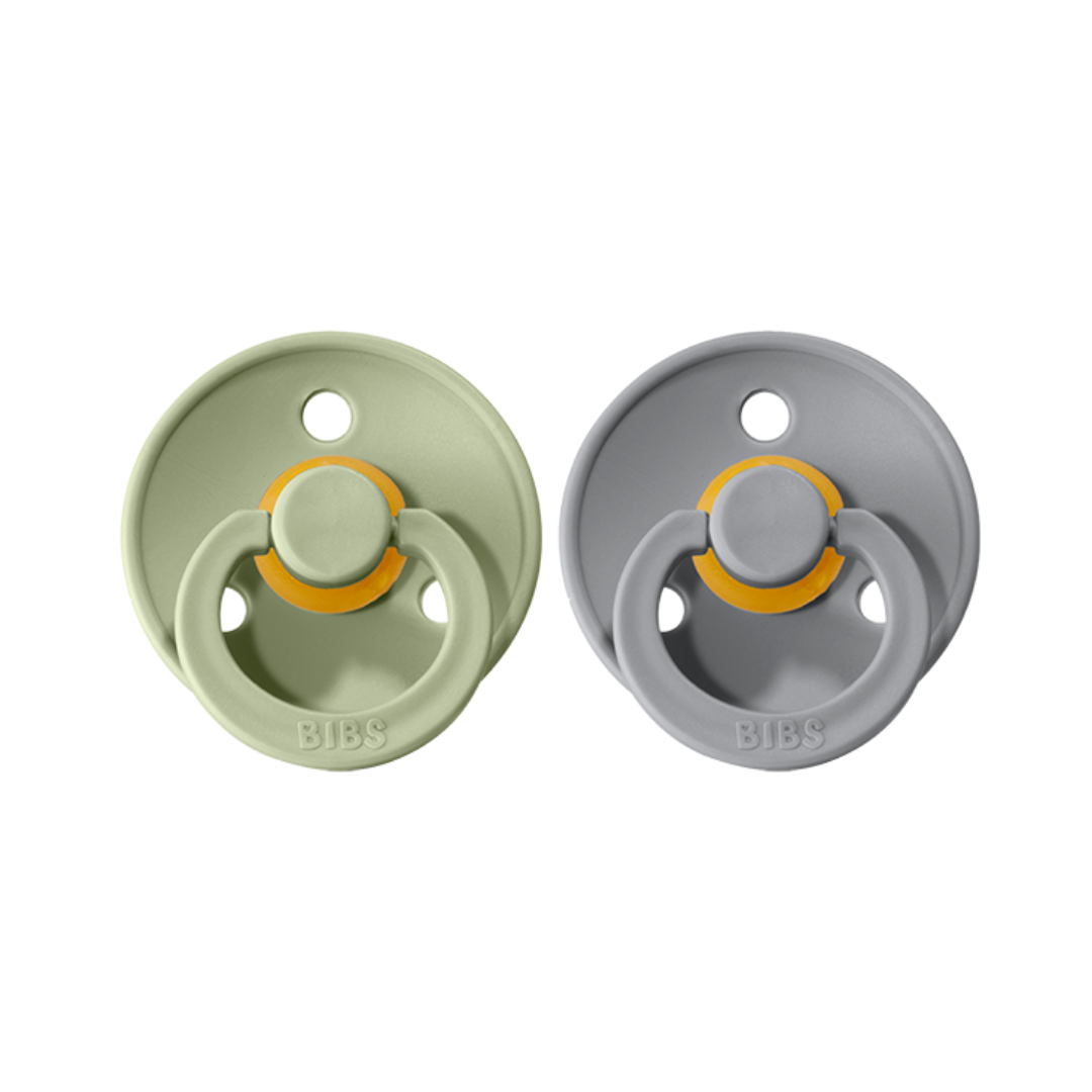 BIBS Colour Pacifier 2 Pack - Cloud/Sage