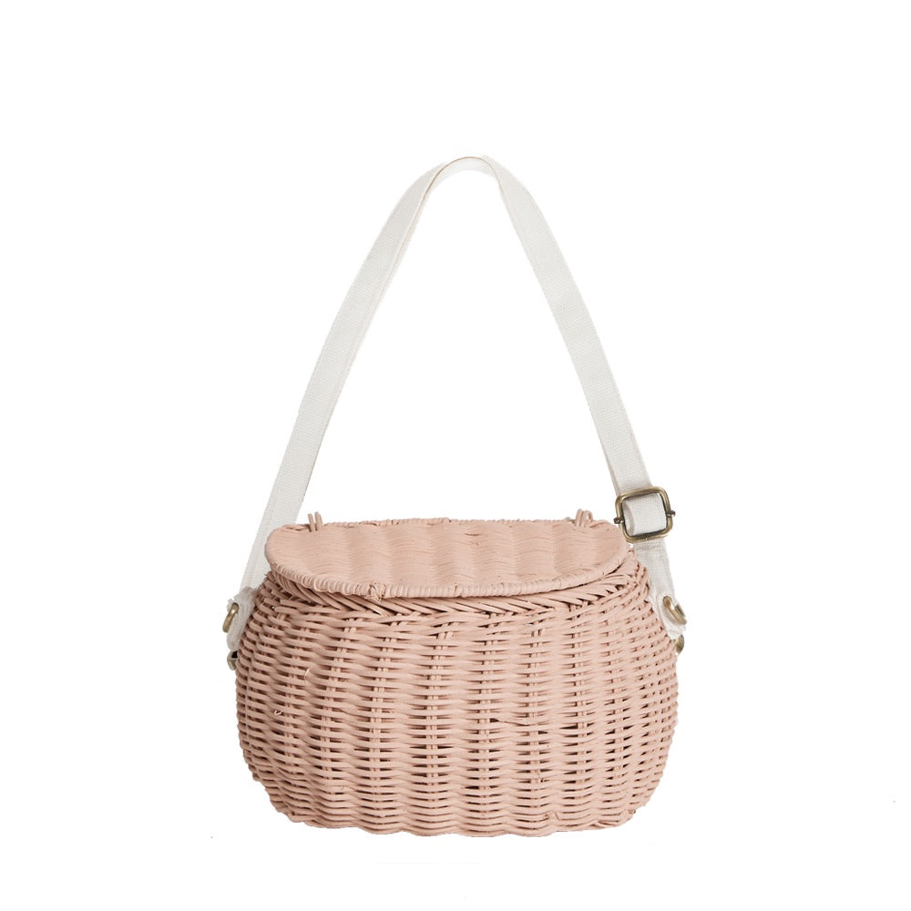 Mini Rattan Chari Bag - Rose