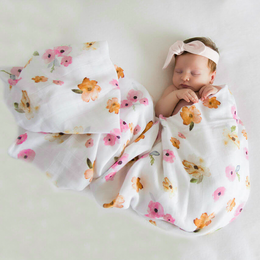 Snuggle Hunny Organic Cotton Muslin Wrap - Poppy