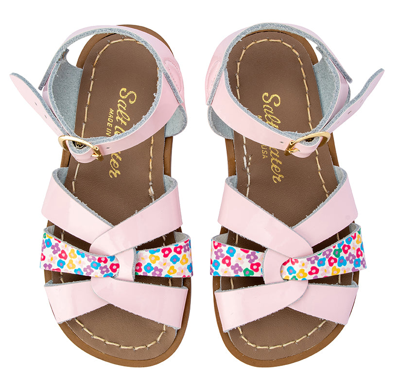 Saltwater Sandals Original Mash-Up - Shiny Pink/Floral
