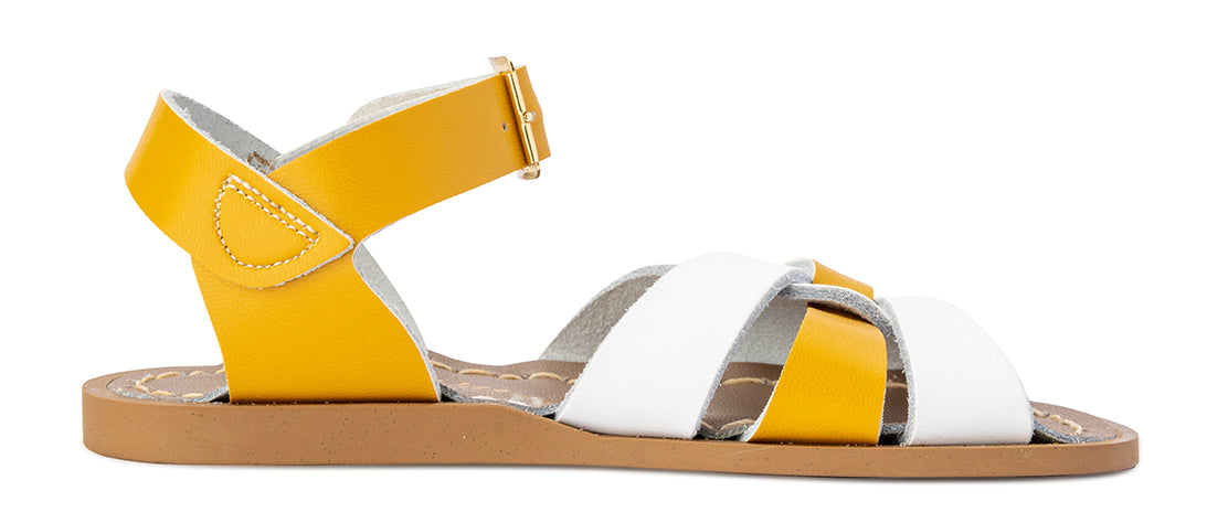 Saltwater Sandals Original Mash Up Mustard White Daisy and Hen